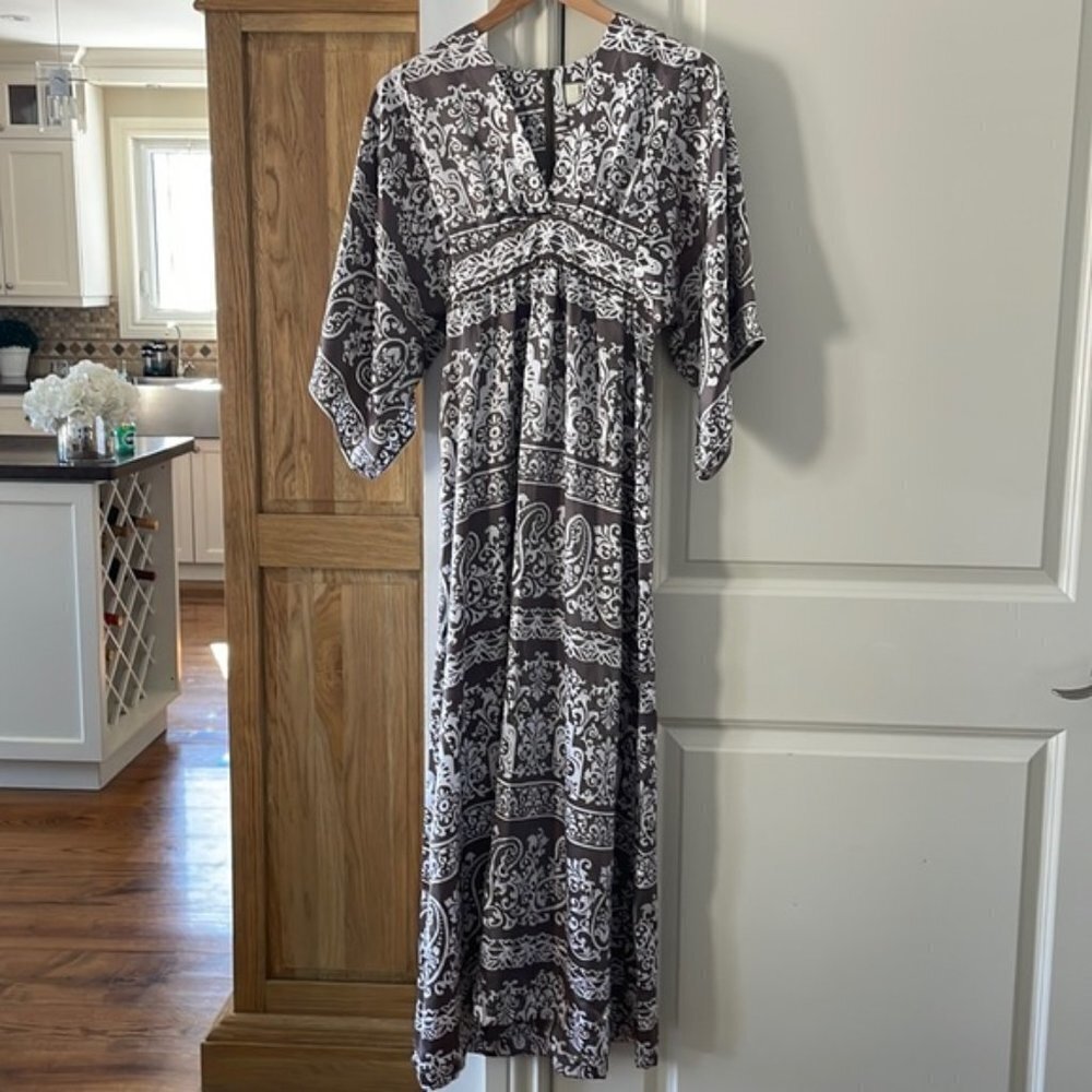Josa tulum print goddess dress luxury beach wear